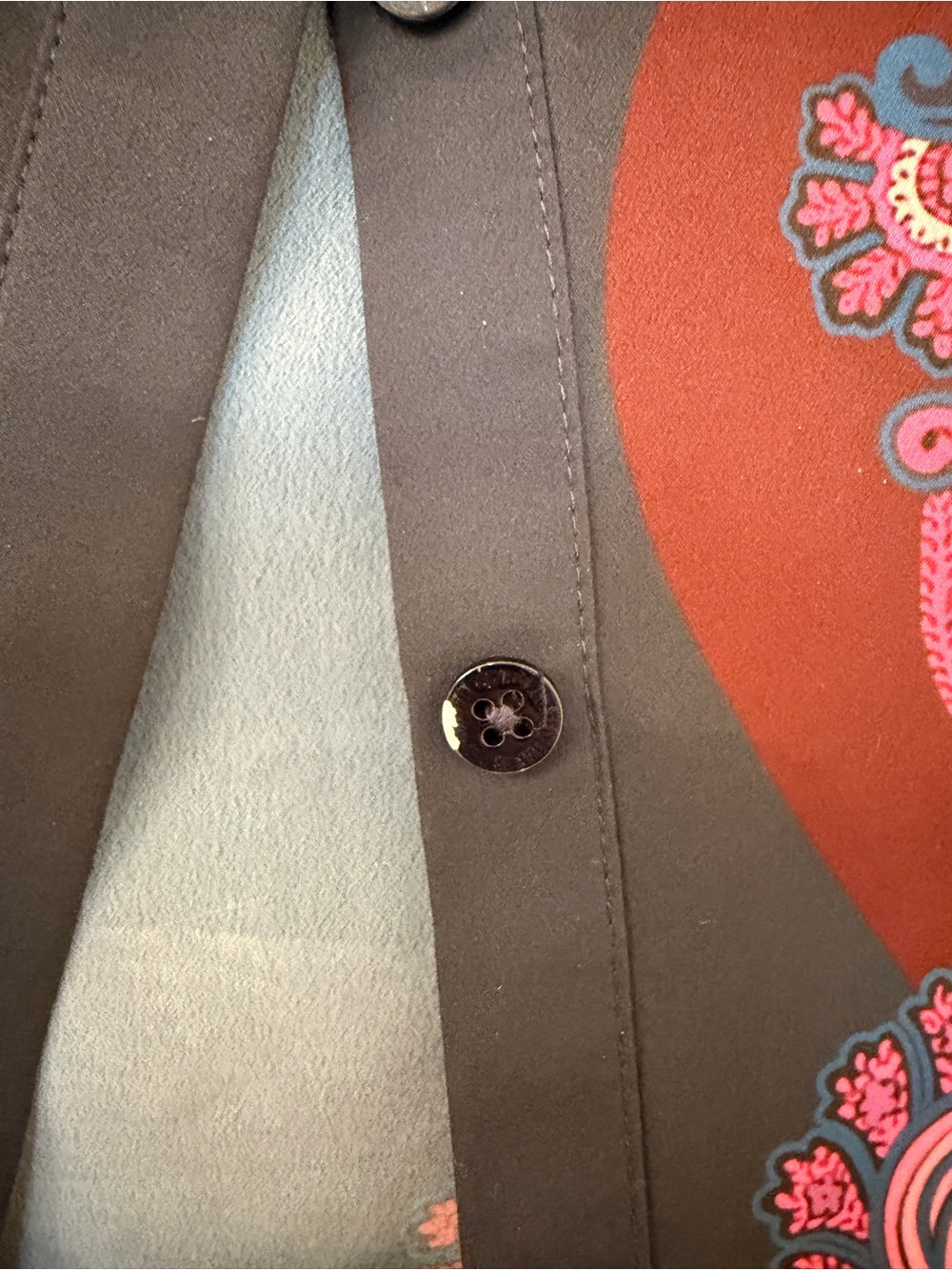Ted Baker Navy and Pink Paisley Button-Down Shirt - Picture 5 of 6